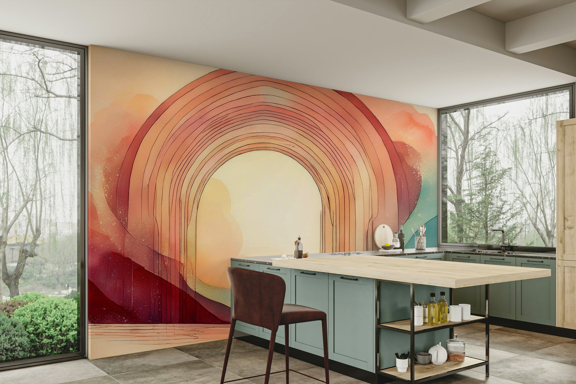 Bring color to your walls with Rainbow Dream Portal Mural.

