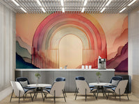 Create a vibrant atmosphere with Rainbow Dream Arches mural

