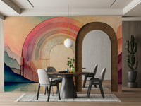 Rainbow Dream Arches mural bringing warmth to your walls

