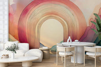 Dreamy rainbow arches wall decor for bright rooms.

