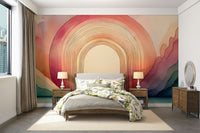 Rainbow arches wall mural bringing joy to any room.

