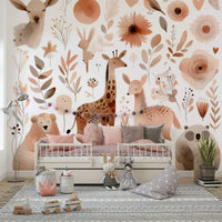 Wild forest design on Gentle Wild Haven Wall Mural.

