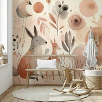 Kids' bedroom whimsical wild things wall decor

