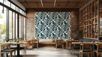 Exotic aviary birds perched on foliage wallpaper design


