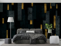 Charcoal Spires Urban Mural: Sleek Wall Design

