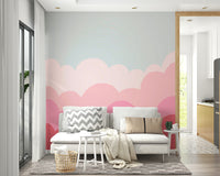 Gentle pink sunrise wall mural to brighten your room.

