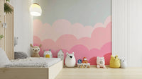 Soft pastel pink sunrise mural for bedroom walls.

