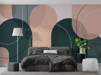 Soft-toned arches wall mural for a calming room ambiance.

