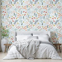 Close-Up of Bellbird Springtime Floral Wallpaper

