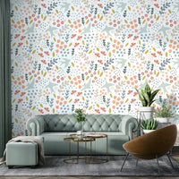 Bellbird Floral Wallpaper with Bright Spring Flowers


