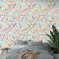 Bellbird Wallpaper Featuring Lush Springtime Blooms

