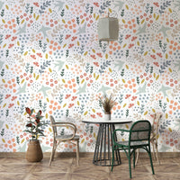 Bright Bellbird Springtime Floral Wallpaper Room Decor

