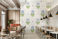 Blue Floral Wallpaper for a Cozy Cottage Look

