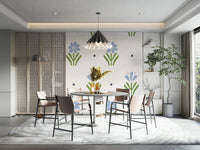 Cottage Blue Floral Wallpaper for Elegant Rooms

