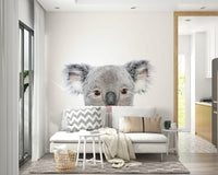 Playful bubble gum koala wall mural for nurseries.

