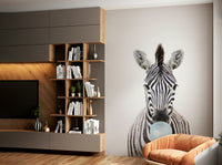 Zebra mural with bubble gum pattern for stylish rooms.

