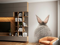 Gentle bunny tail mural in a calming pastel theme