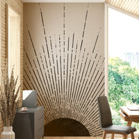 Black Sun Rays Wall Mural on dark background

