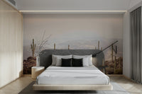 Desert serenity wall mural with warm tones

