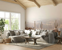 Calming desert landscape mural for relaxation

