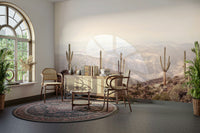 Serene desert vista mural featuring sunset hues

