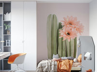 Stunning cactus botanical wall mural with bright blooms.

