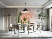 Cactus and flower wall mural for modern room decor.