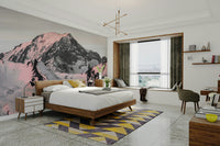 Serene snowcapped mountains bring nature inside.

