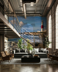 Beautiful Portland Bill Lighthouse wall mural for living rooms.

