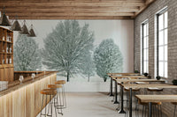 Frost-covered trees wall art for a cozy winter vibe

