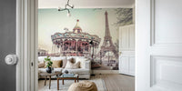 Beautiful carousel and Eiffel Tower mural for bedrooms

