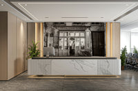 Chic bar scene mural capturing Paris vibes