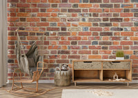 Elegant rustic brick wall mural for interior design

