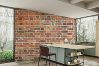 Natural-looking rustic brick mural for walls

