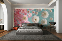 Vibrant Floating Florals Wall Mural for Walls

