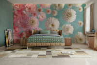 Floating Florals Wall Mural for Elegant Interiors

