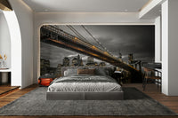 Scenic Brooklyn Bridge mural for industrial spaces

