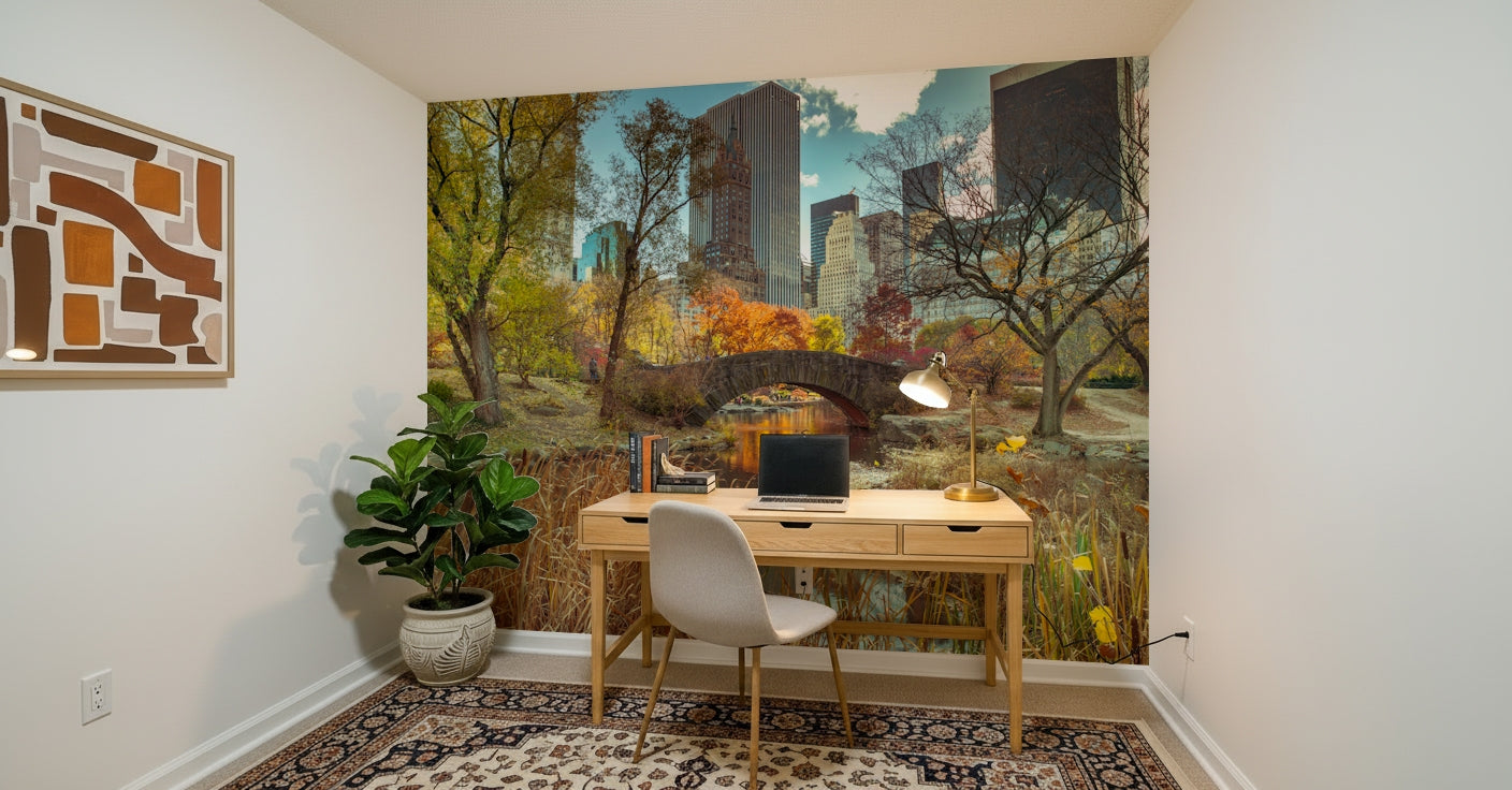 Manhattan's Autumn Embrace Wall Mural