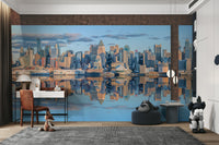 Stunning Manhattan cityscape mirror mural for walls.

