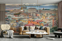 Vatican Cityscape wall mural with historical landmarks.

