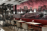 Elegant pink sunset hues over Central Park wall art.

