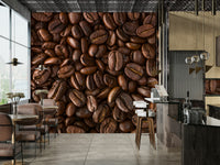 Espresso Delight mural featuring coffee beans

