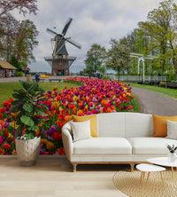 Serene and tranquil Garden of Dreams mural design.

