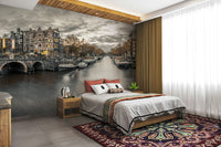 Serene evening scene of Amsterdam’s canals