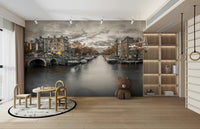 Sunset over Amsterdam’s charming canal houses