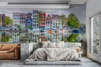 Captivating Amsterdam reflections on tranquil waters.

