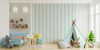 Light blue and cream stripe pattern for soft décor.

