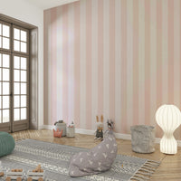 Neutral and pastel pink stripe pattern for walls.


