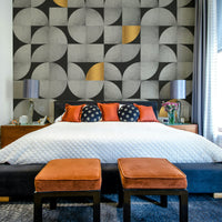 Sophisticated Concrete and Gold Wall Mural for Living Rooms

