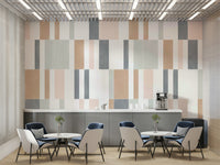 Light and airy pastel tile wall mural for a fresh look.

